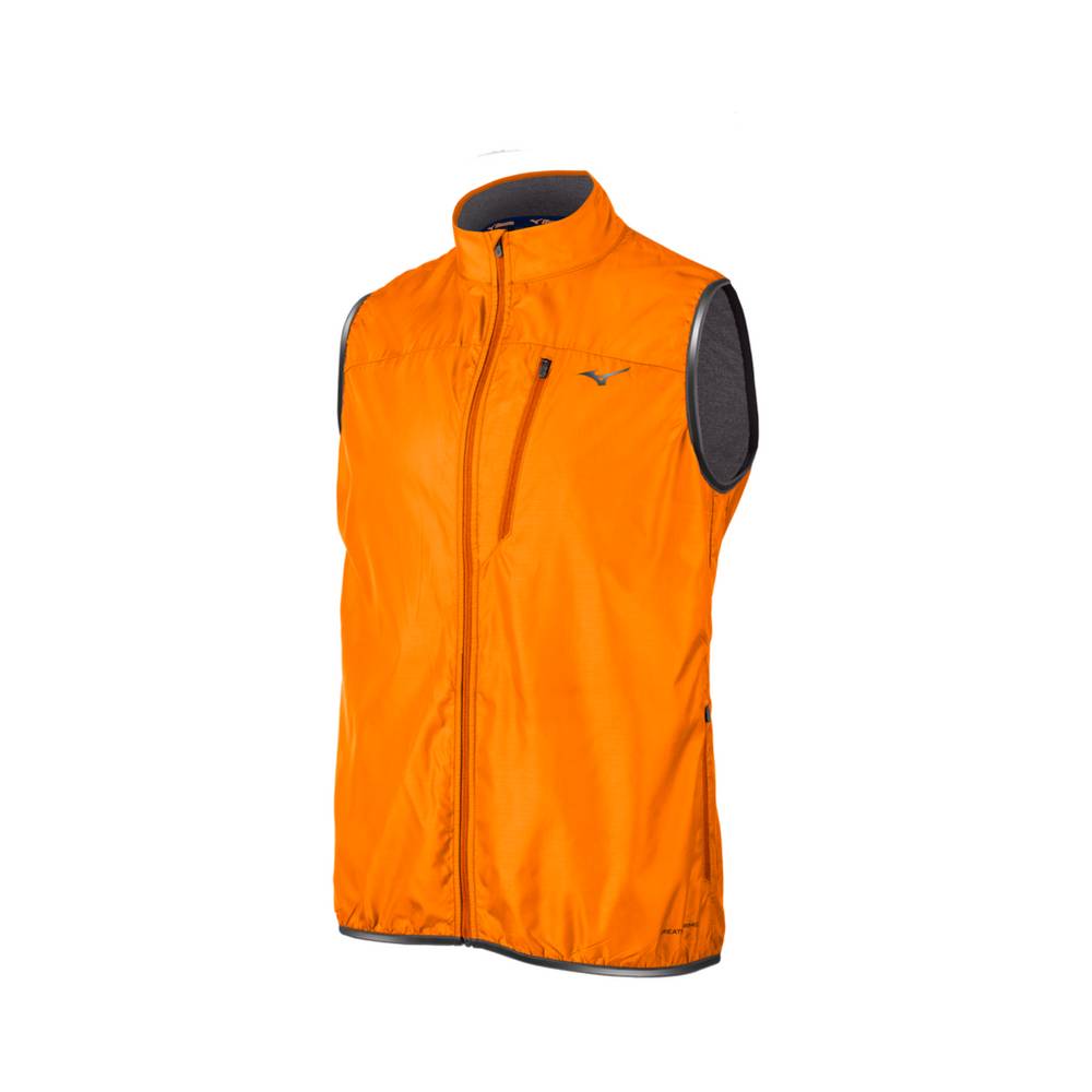 Mens Mizuno Breath Thermo® FZ Vest Orange Philippines (PCXWFS735)